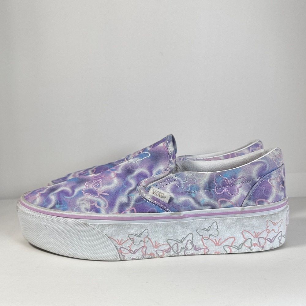 Vans Classic Slip-On Stack Form Butterfly Dreams Dreamy Psychedelic Women’s 9.5 - Picture 4 of 9
